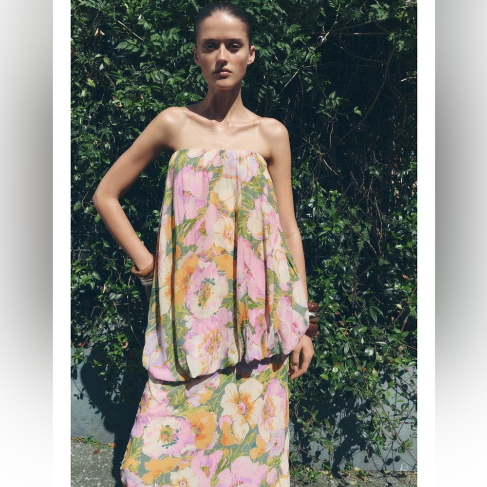 Zara Floral Print Dress ZW Collection Limited Edition - Picture 4 of 11